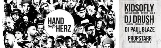 Hand Aufs Herz mit KidSoFly (KMN Gang, Bausa) und Vielen mehr. am 13.10.2017 @ Flex