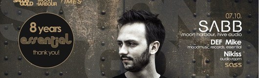 8 YEARS Essential w/ SABB (moon harbour, hive audio) am 07.10.2017 @ Sass Club